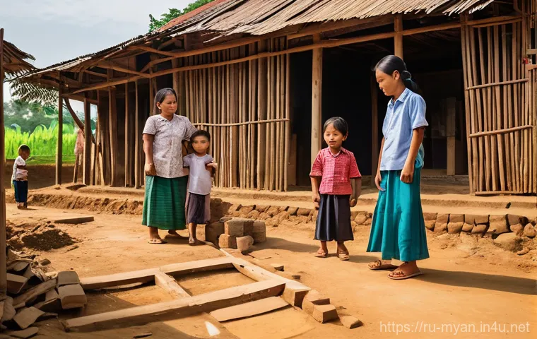 미얀마에서 발생한 주요 지진 사례 - **Prompt:** An evocative scene capturing the aftermath of the 1975 Bagan earthquake. Ancient, majest...